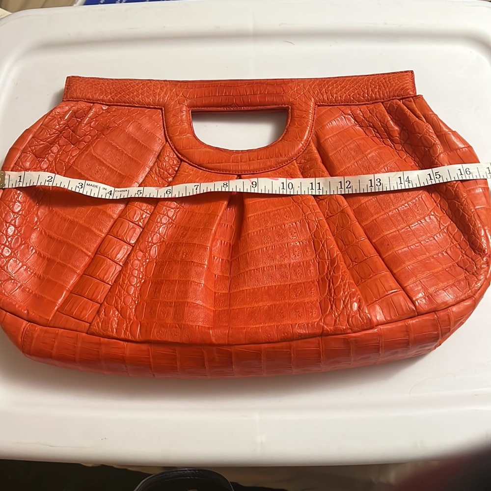Nancy Gonzales beautiful burnt orange genuine leather clutch. They’re back!!!! - Picture 9 of 12